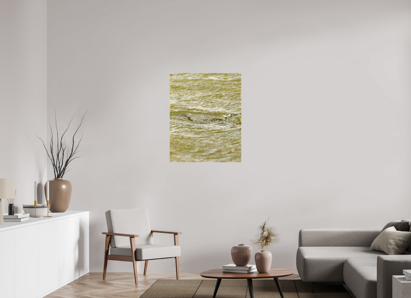 28 x 35″, Canvas Matte - 1.57in Gallery Wrap Gator Sunning - Texas Gold Collection